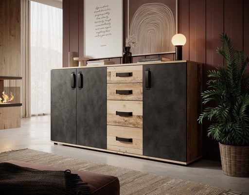 Meubella - Dressoir Montreal - Grijs - Old wood - 160 cm - ThatLyfeStyle