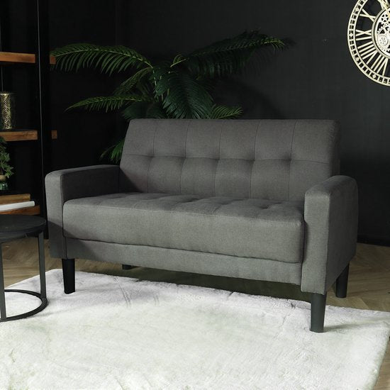 Zitbank 2 zits Ghislaine bankje grijs bankstel 120cm - ThatLyfeStyle