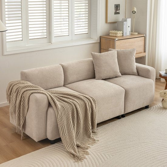 Sweiko Moderne 3-zits design bank beige - ThatLyfeStyle