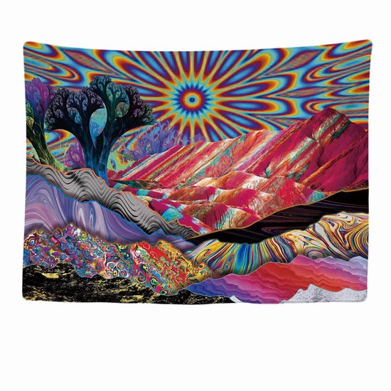 Ulticool - Bergen Zon Natuur - Psychedelisch - Wandkleed - ThatLyfeStyle