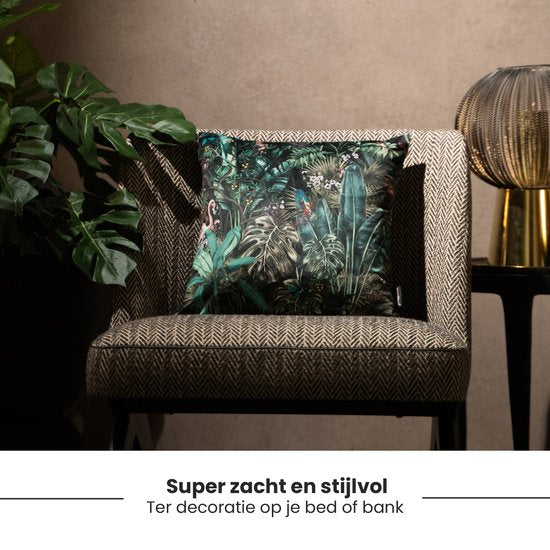 Melli Mello Jungle Paradise - Sierkussen - 45x45cm - Groen - ThatLyfeStyle
