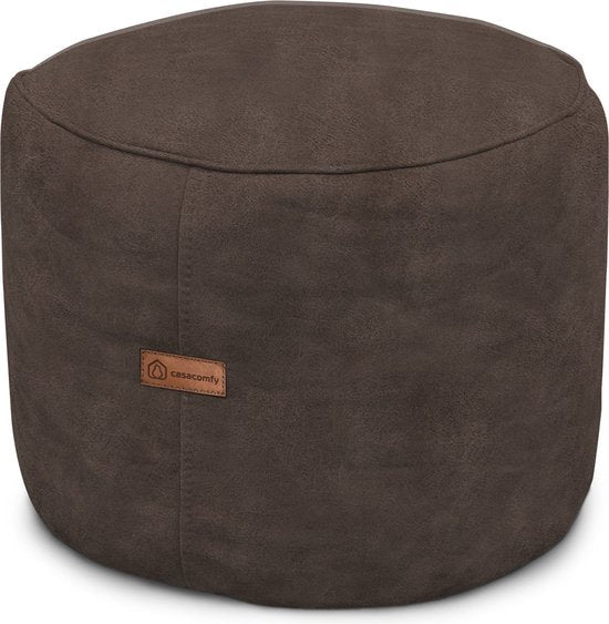 Casacomfy ModiPouf – Rond Poef – Cold Brew Lederlook - ThatLyfeStyle