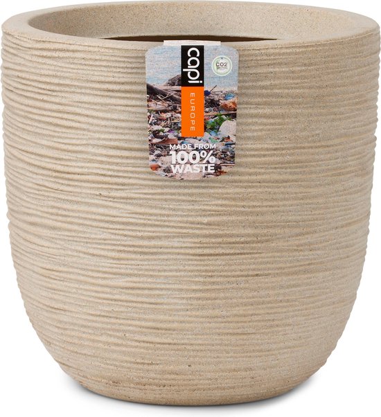 Capi Europe - Bloempot bol Waste Rib NL - 35x34 - Terrazzo beige - ThatLyfeStyle