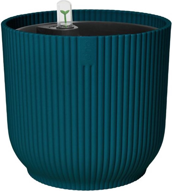 Elho Vibes Fold Rond 22 - Bloempot met Watermeter Diepblauw - ThatLyfeStyle