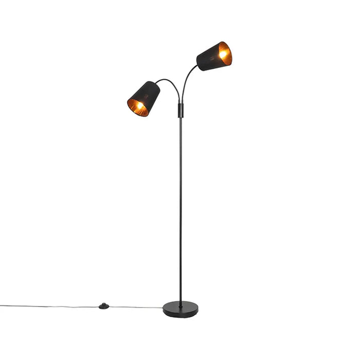 Moderne vloerlamp zwart 2-lichts - Carmen - ThatLyfeStyle