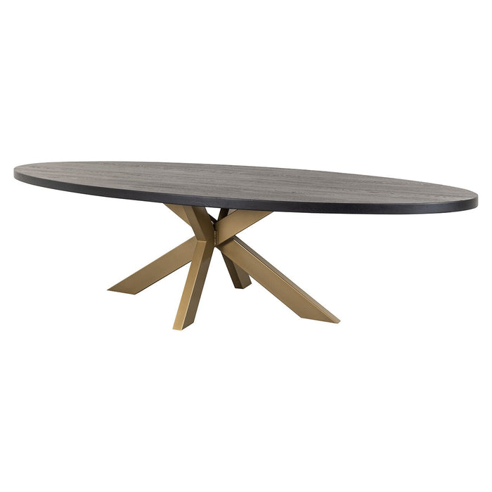 Richmond Ovale Eettafel Watson Eiken - Zwart/Goud - Ovaal