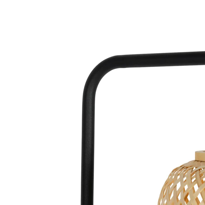 Oosterse vloerlamp zwart met bamboe - Yvonne - ThatLyfeStyle