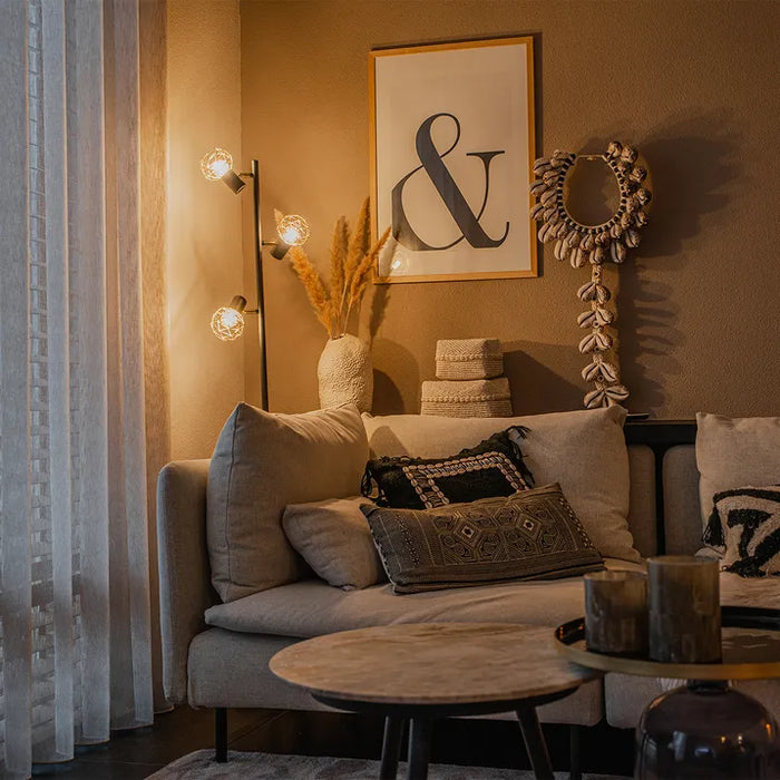 Design vloerlamp zwart 3-lichts verstelbaar - Mesh - ThatLyfeStyle