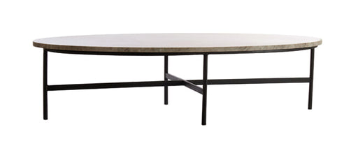 Light & Living Ovale Salontafel Loes Marmer, 140 x 65cm - Bruin - Ovaal