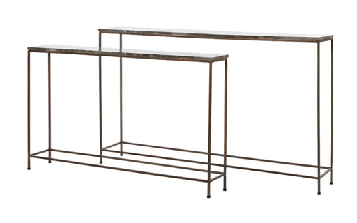 Light & Living Sidetable Morena Set van 2 stuks, Marmer - Bruin