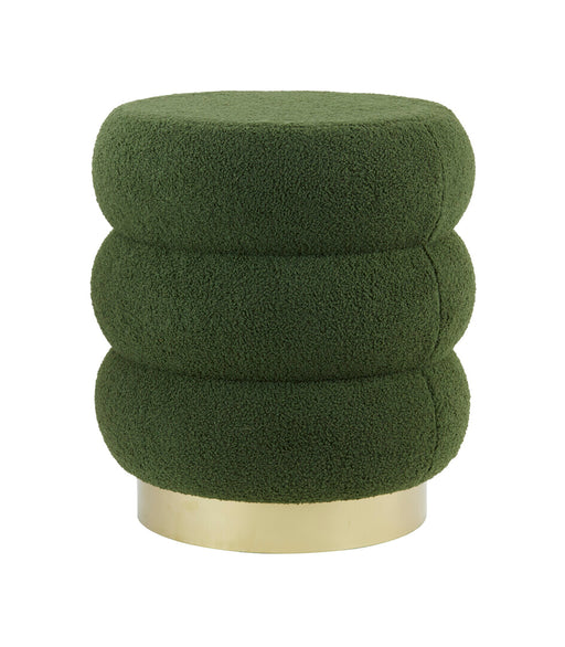 Light & Living Poef Kimi Teddy - Olijfgroen - Rond