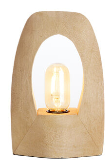 Light & Living Tafellamp Carini Mangohout, 25cm - Naturel