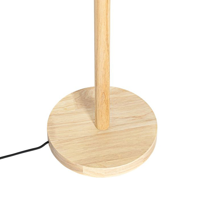 Landelijke vloerlamp hout met linnen kap naturel 32 cm - Mels - ThatLyfeStyle