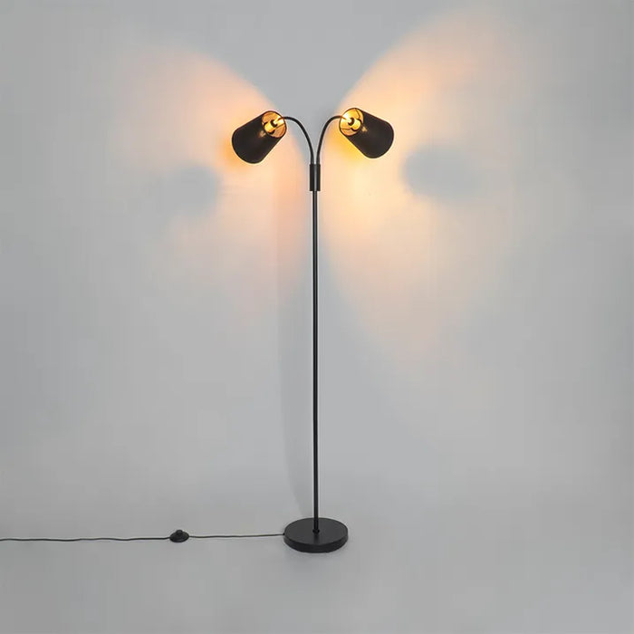 Moderne vloerlamp zwart 2-lichts - Carmen - ThatLyfeStyle