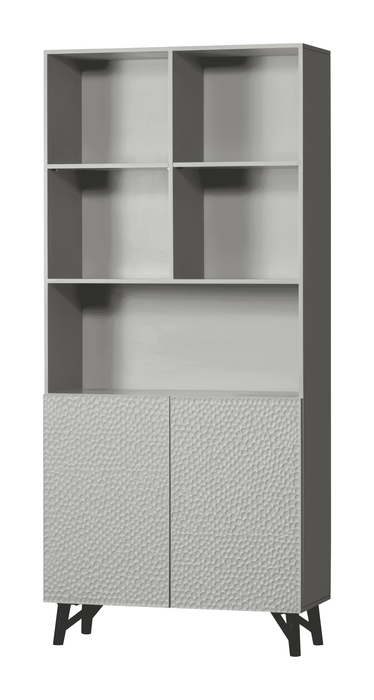 BePureHome Opbergkast Carved Mangohout, 200 x 90cm - Grijs