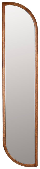 ZILT Spiegel Rania Rubberhout, 120 x 26cm - Bruin - Organisch - Japandi