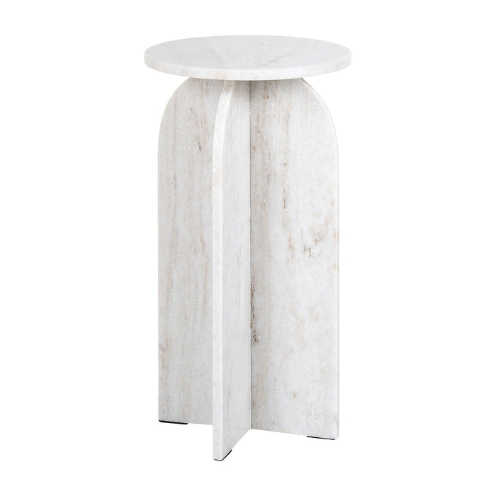 Richmond Bijzettafel Luciano Marmer, 28cm - Beige - Rond