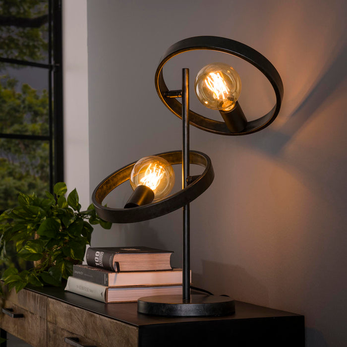 LifestyleFurn Tafellamp Homer 2-lamps - Charchoal