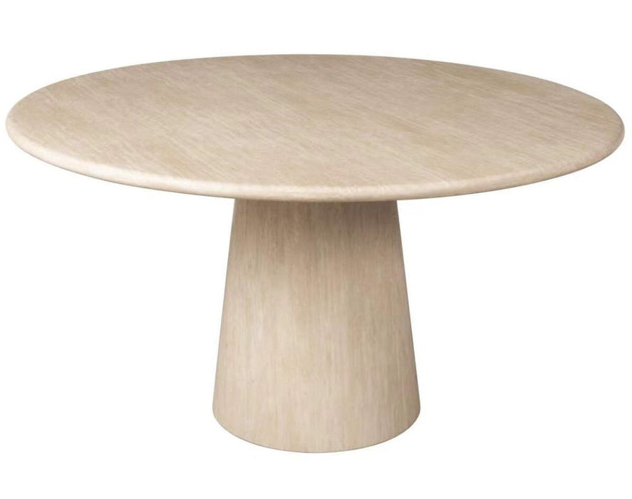 Richmond Ronde Eettafel Fictus Faux Travertin, 140cm - Beige - Japandi