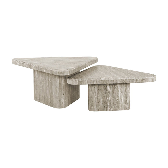 Richmond Salontafel Dwayne Marmer, Set van 2 stuks - Wit - Japandi