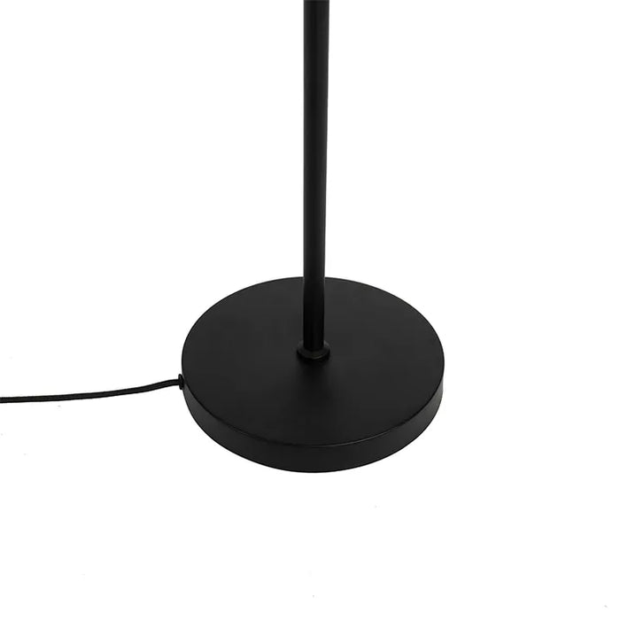 Art Deco vloerlamp zwart 3-lichts met smoke glas - Vidro - ThatLyfeStyle