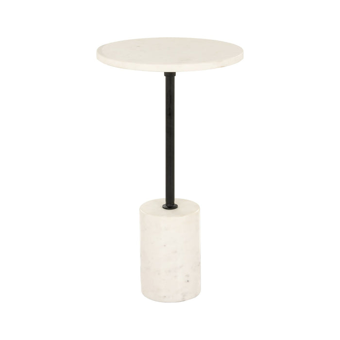 Richmond Ronde Bijzettafel Misty Marmer, 30cm - Wit