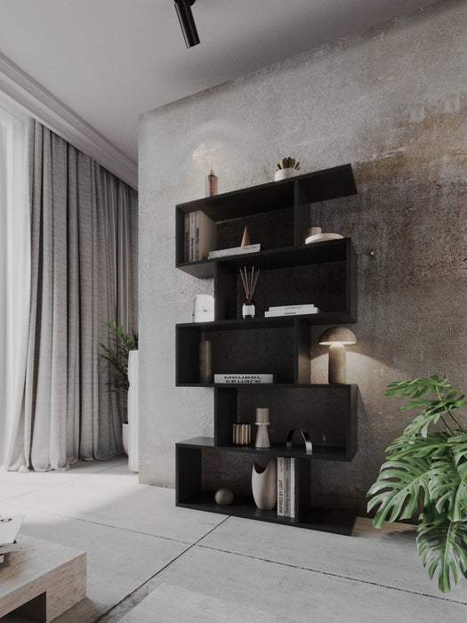 Meubel Square - Boekenkast DIAMOND - Zwart - Opbergkast - ThatLyfeStyle