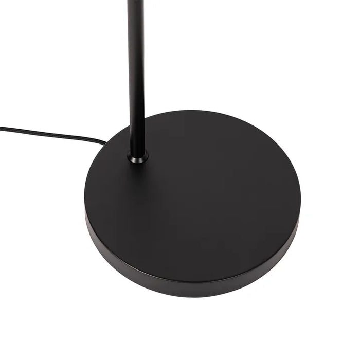 Design vloerlamp zwart met messing en amber glas - Zuzanna - ThatLyfeStyle