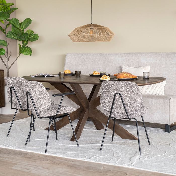 Eleonora Eettafel Nikki Mangohout - Bruin - Ovaal