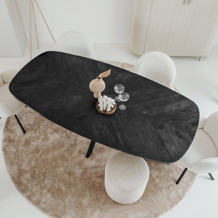 Tower Living Eettafel Silvi Deens ovaal, Mangohout - Zwart