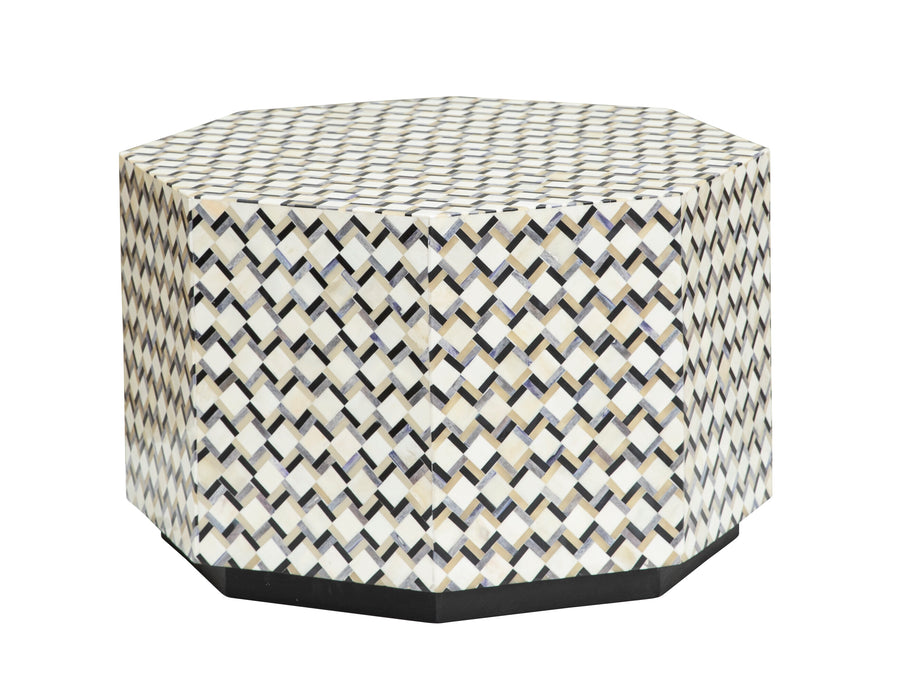 Tower Living Bijzettafel Brendola Bone inlay, 60 x 60cm - Beige - Rond