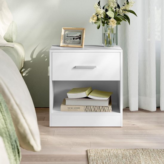 ACAZA Nachtkastje Wit - 41 x 39 x 28 cm - ThatLyfeStyle