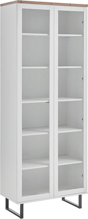 Anna vitrinekast 2 deuren wit eik decor