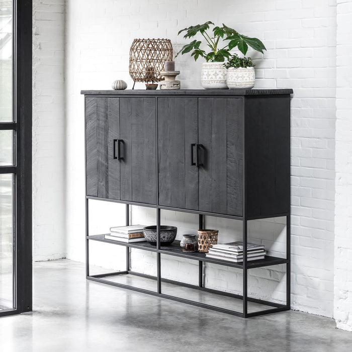 DTP Home Opbergkast Beam Teakhout, 180 x 140cm - Zwart