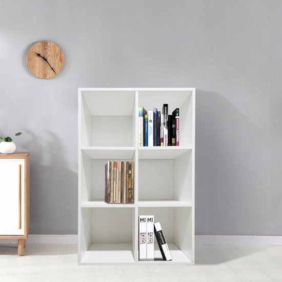 Boekenkast Vakkie 6 vakken opbergkast wit - ThatLyfeStyle