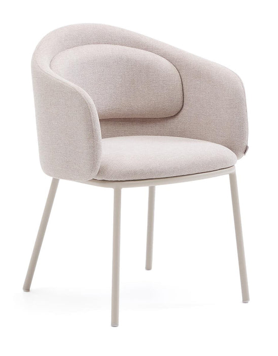 Kave Home Eetkamerstoel Minda Chenille - Beige