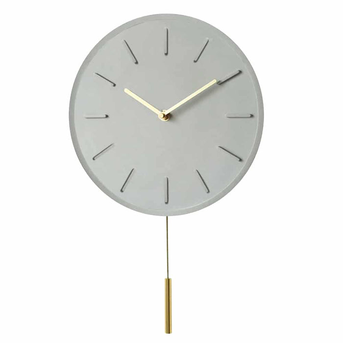 QUVIO Wandklok industrieel met slinger - Beton - Diameter 30 cm