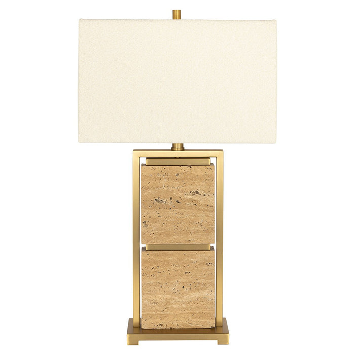 Richmond Tafellamp Meyra Marmer, 72cm hoog - Bruin