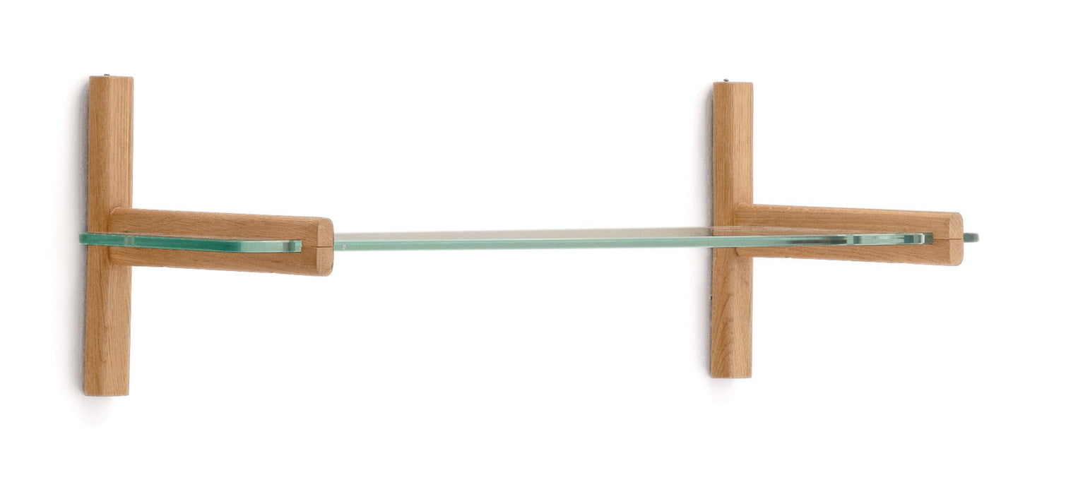Kave Home Wandrek Sitra Eikenhout en glas, 28 x 90cm - Bruin