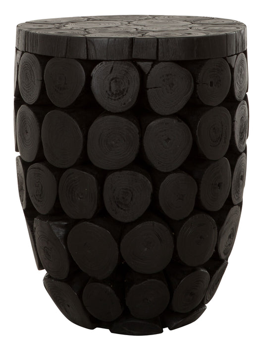 MUST Living Salontafel Cone Teakhout, 36cm - Zwart - Rond