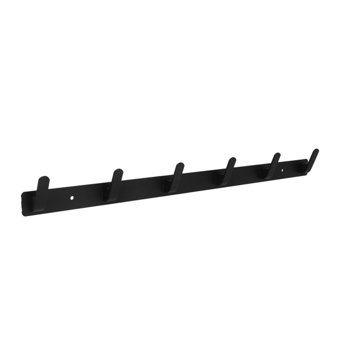 QUVIO Wandkapstok – 6 haken – Aluminium – Zwart - ThatLyfeStyle