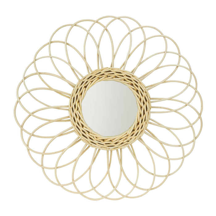 QUVIO Rotan spiegel – Diameter 39,5 cm - ThatLyfeStyle