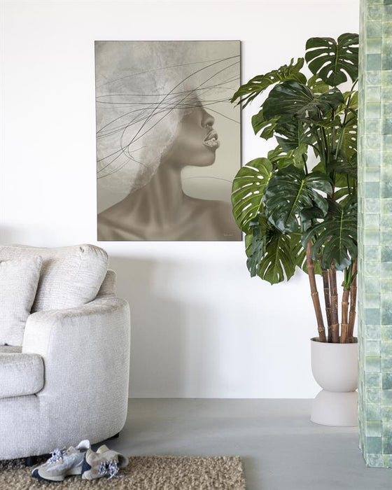 Urban Cotton Wandkleed Cloudy thoughts in zwart frame, Large, 145 x 190cm