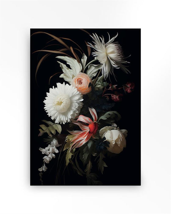 Urban Cotton Wandkleed Flower selection in zwart frame, Small, 80 x 110cm