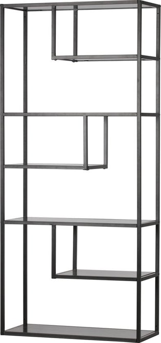 WOOOD Teun Vakkenkast - Metaal - Zwart - 188x85x35 - ThatLyfeStyle
