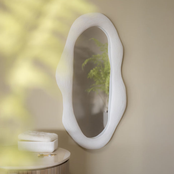 By-Boo Organische Spiegel Alia Resin, 103 x 59 - Wit