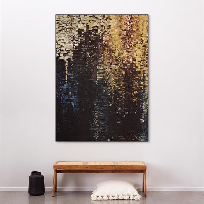 Urban Cotton Wandkleed Drops in zwart frame, Small, 80 x 110cm
