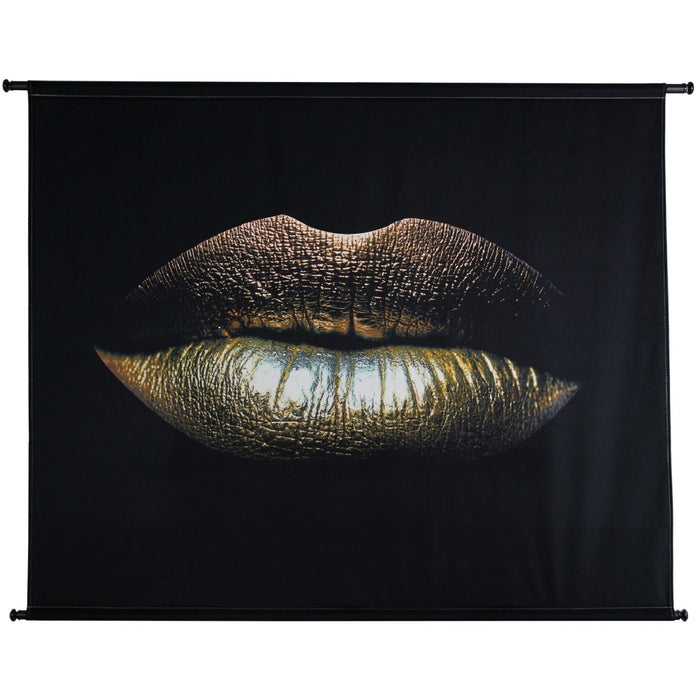Wandkleed Glamour Kiss - zwart velvet wanddoek - ThatLyfeStyle