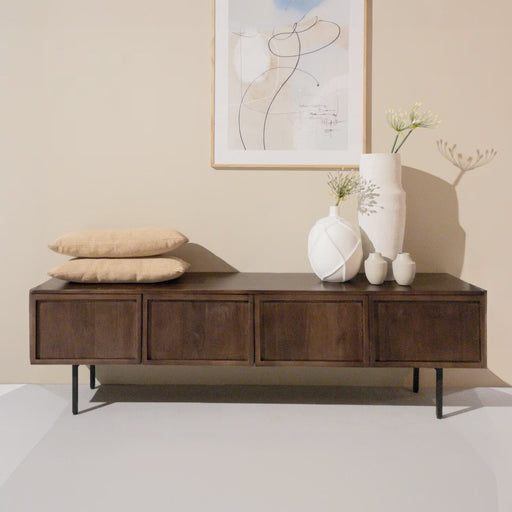 Livingfurn TV-meubel Elan Brown Mangohout, 180cm - Bruin