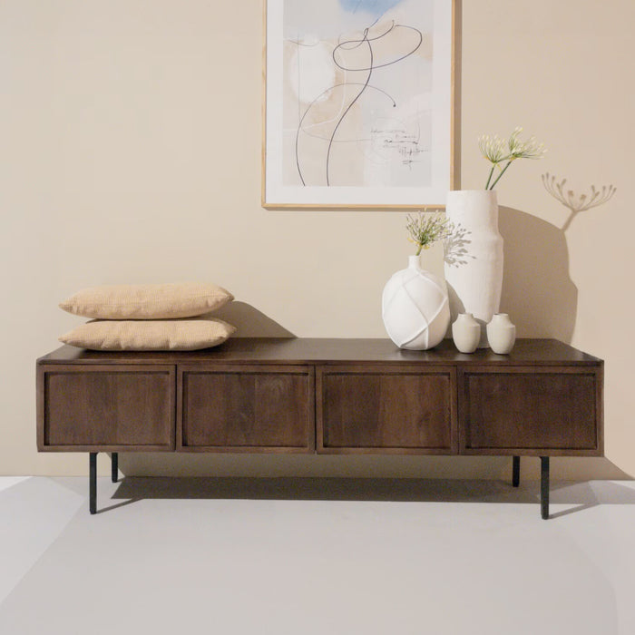 Livingfurn TV-meubel Elan Brown Mangohout, 180cm - Bruin